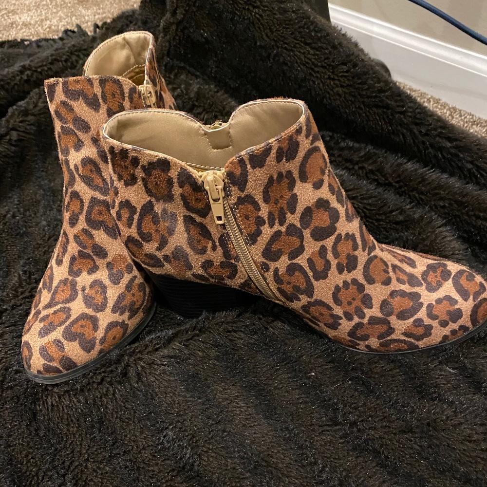 Never Worn Leopard Print Booties - image 3